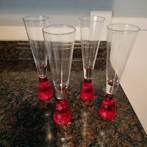 Artland Prescott Ruby Champagne Flutes